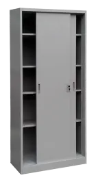 SLIDE BOX 90, kovová spisová skříň s posuvnými dveřmi, 900 x 450 x 1950 mm, šedá